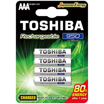 Toshiba Rechargeable AAA 950mAh (blister 4 pcs) - TOSHIBA TNH-03GAE